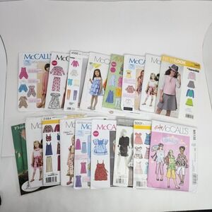 McCall's Uncut Sewing Patterns‎ for Girls + Other Brands - Lot of 17